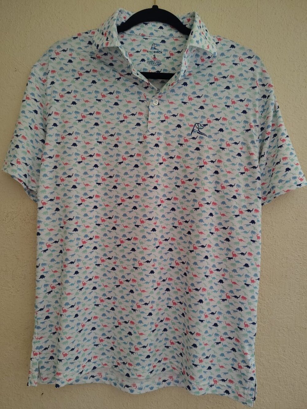 Rhoback Polo Shirt Men's The Dino Golf Performance Stretch SOLD OUT! Size Small